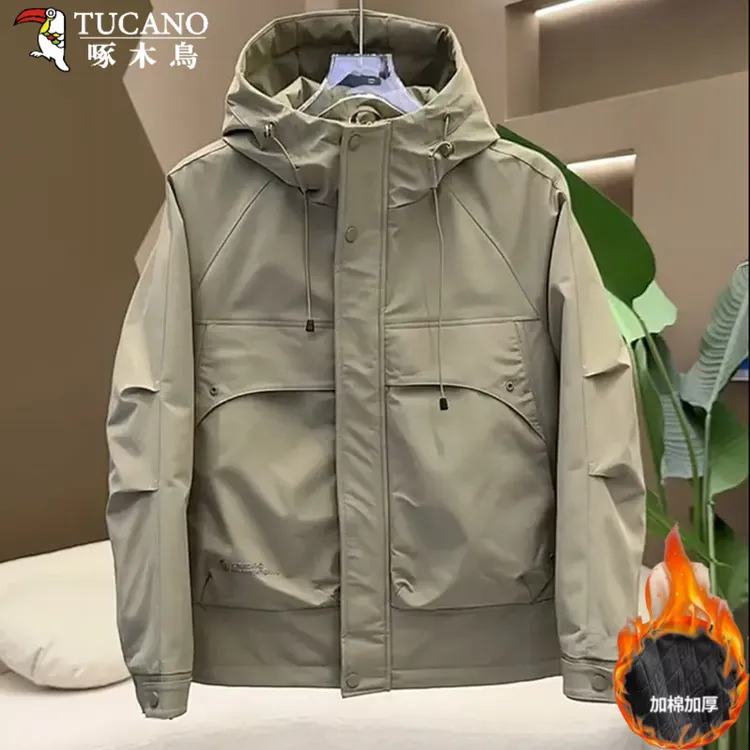 TUCANO/啄木鳥秋冬季男士冲锋夹克2025韩版休闲防风工装连帽外套