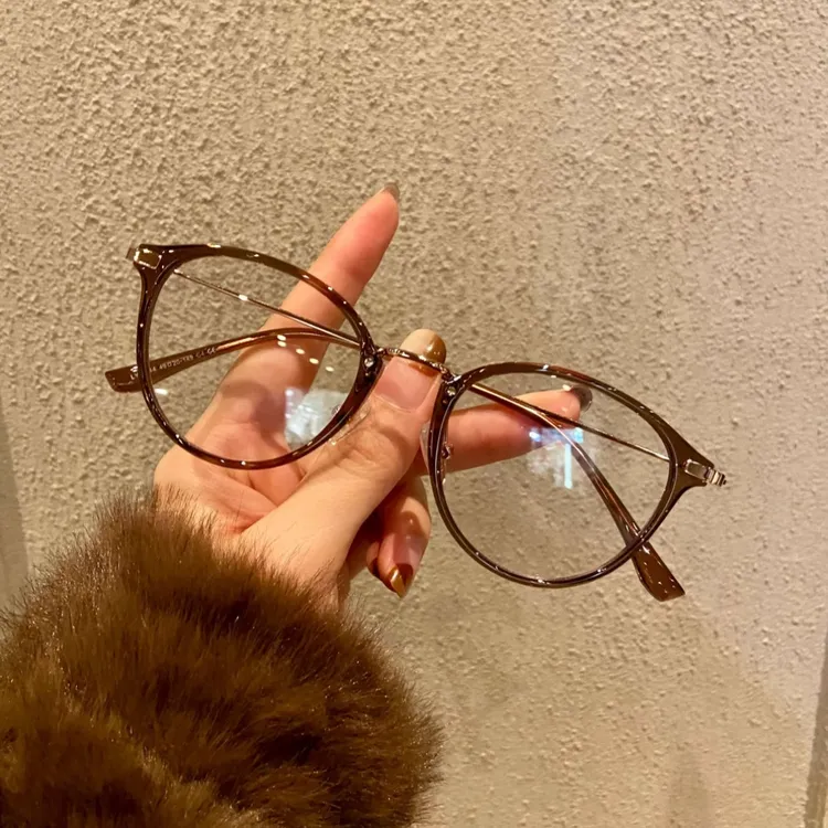 韩系金属超轻复古玳瑁眼镜框男女文艺可配度数定制近视眼镜方圆脸