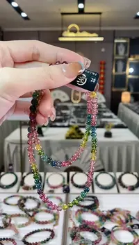 【闪购商品】碧玺三圈手串5mm+未镶嵌一物一证dan