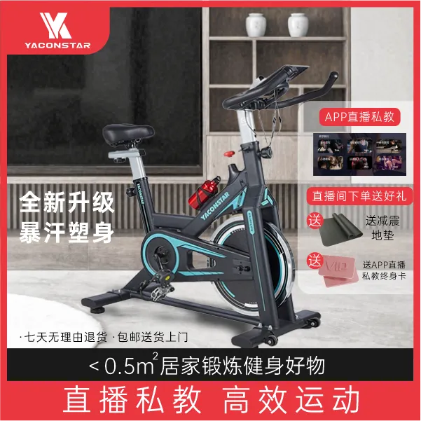 雅康动感单车家用训练营健身房减肥塑形燃脂瘦腿骑行赠加厚隔音垫