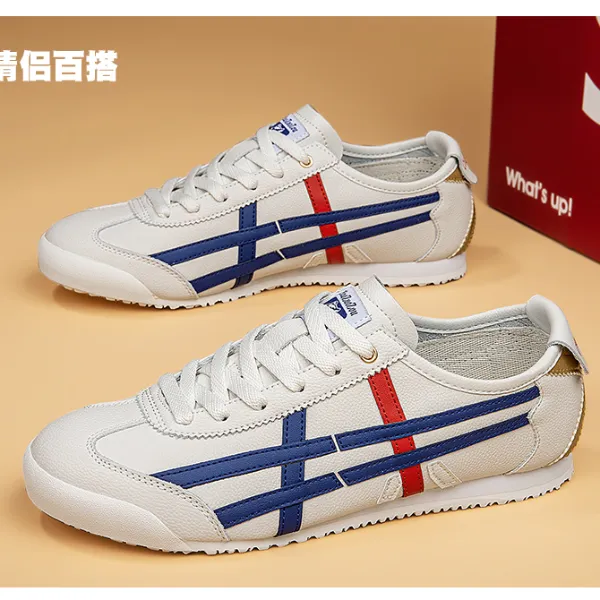 新品2025虎家CHAOZUOZOU阿甘鞋橡胶软底时尚潮流情侣首选-真皮款