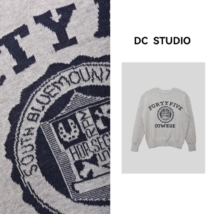 DC STUDIO【45街】2024秋冬新款潮流百搭时尚设计款圆领针织薄毛衣