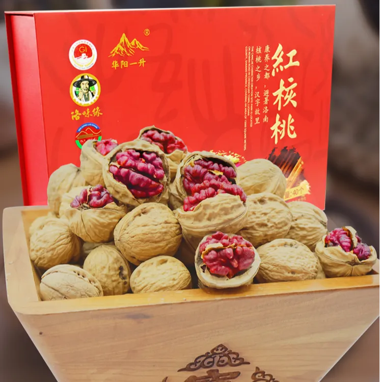 秦岭红仁核桃红衣核桃红心纸皮核桃红仁核桃礼盒坚果