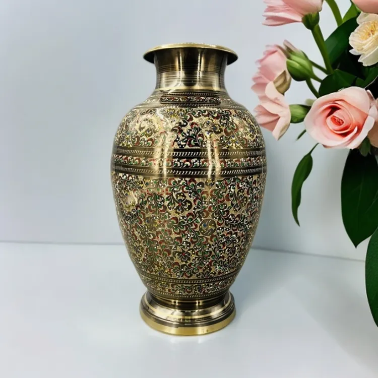 纯手工黄铜彩绘摆件客厅摆件jar高档花瓶36㎝家居欧式珐琅彩