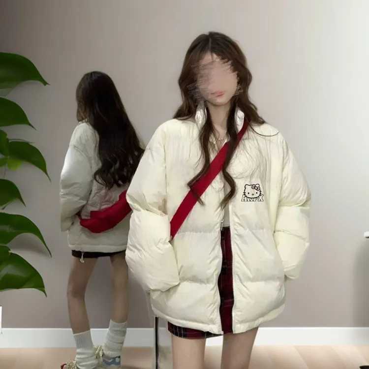 批发价 冬季韩板甜美校园风立领面包服女美式慵懒百搭加厚棉服潮