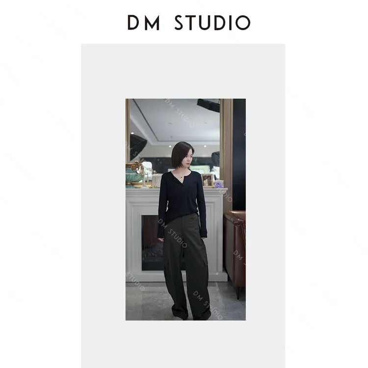 【DM】 工装牛|街头风工装裤女2025秋季新款加绒加厚美式休闲裤高腰显瘦裤子2588
