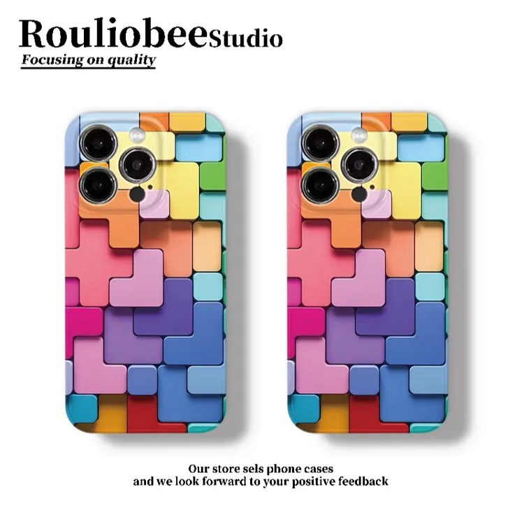 创意俄罗斯方块适用苹果16promax菲林手机壳华为vivo小米15oppo套