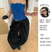 牛牛【格纹裤】慵懒松弛阔腿休闲裤N25K0620
