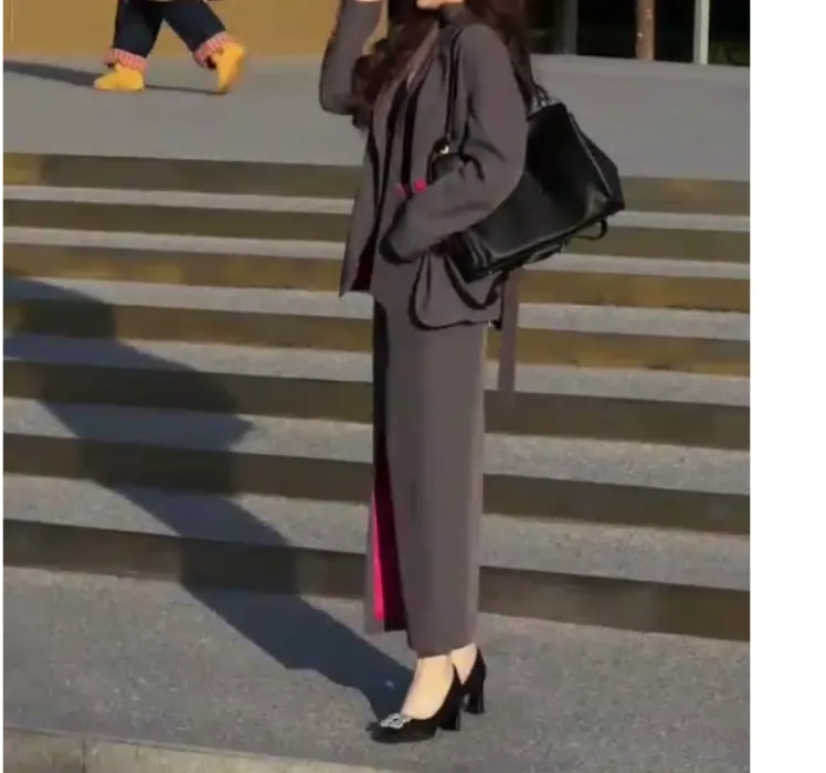 2025春季新款时尚女装网红气质爆款百搭洋气外套裙子套装美丽L