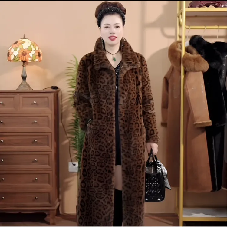 9078冬季气质女士气质休闲百搭保暖设计师外套豹纹时尚网红 无