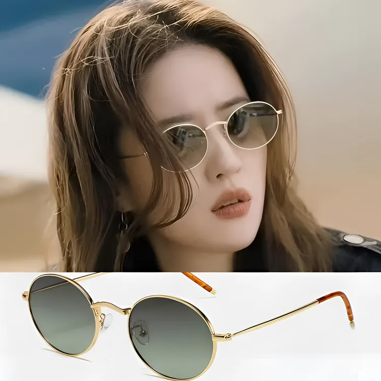 复古国风椭圆形女偏光个性小框可配近视女防紫外线正宗偏光镜眼镜