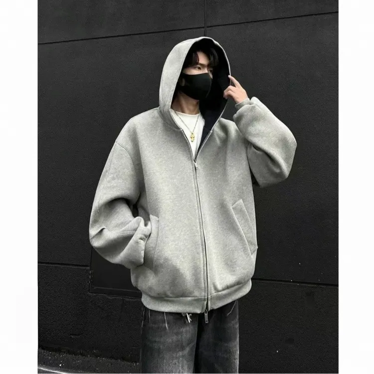 重磅卫衣开衫男士长袖拼色新款外套ins秋冬季宽松休闲百搭夹克