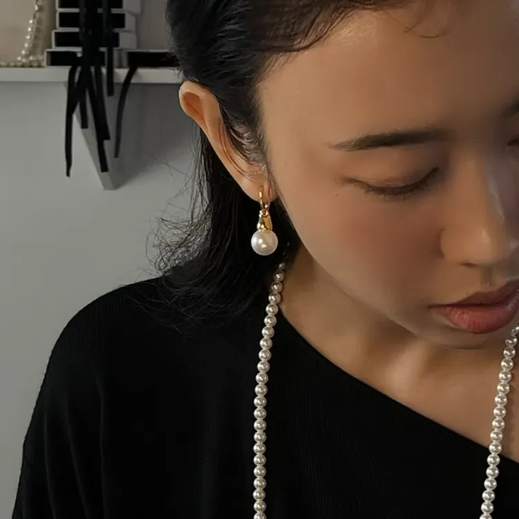 琢啦啦 合金仿珍珠耳饰 小众设计知秋多戴百搭简约耳饰女时尚精致