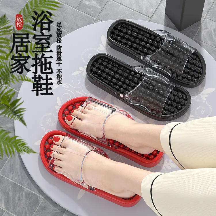 漏水按摩男女通用拖鞋2025新款浴室防滑镂空速干脚底不臭脚凉拖鞋