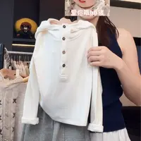 【现货】阿卷冬装男女童韩版小众设计软糯保暖连帽长袖上衣MPG7126