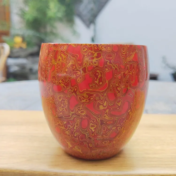 瓷器胎犀皮漆主人杯白瓷制作