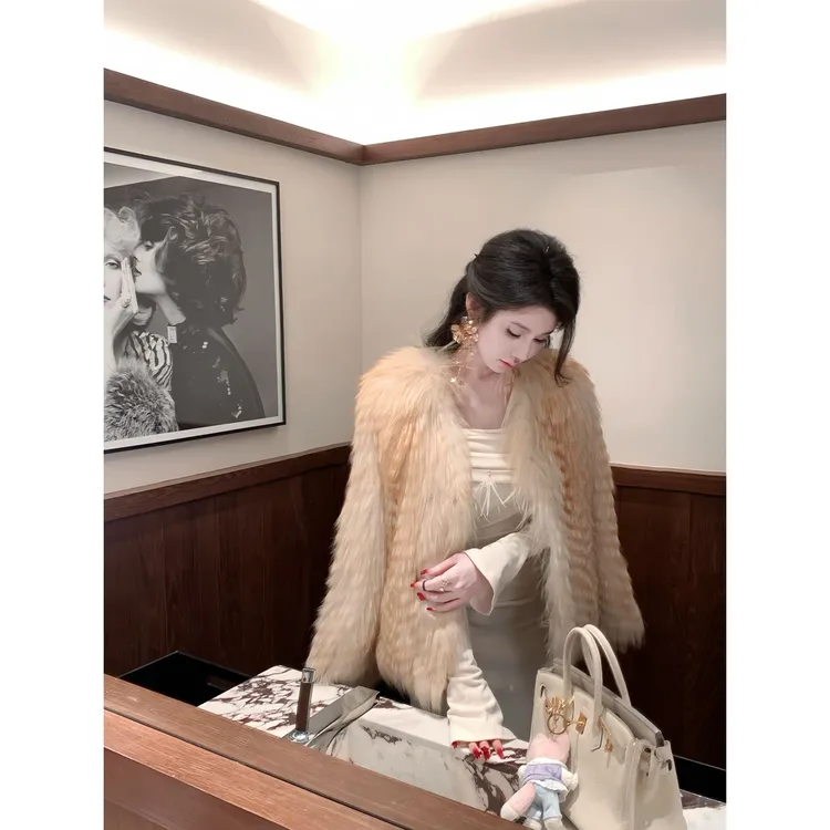 【雅乔定制】金岛湖 轻奢高档狐狸毛皮草外套女秋冬DYJJ-24090475