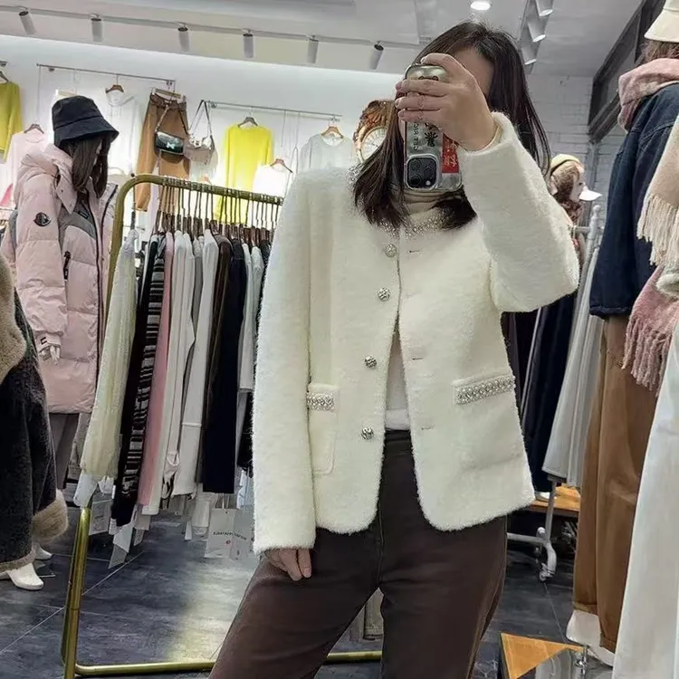 实体店加棉薄棉二棉气质名媛风法式外套上衣女显瘦百搭春秋新款