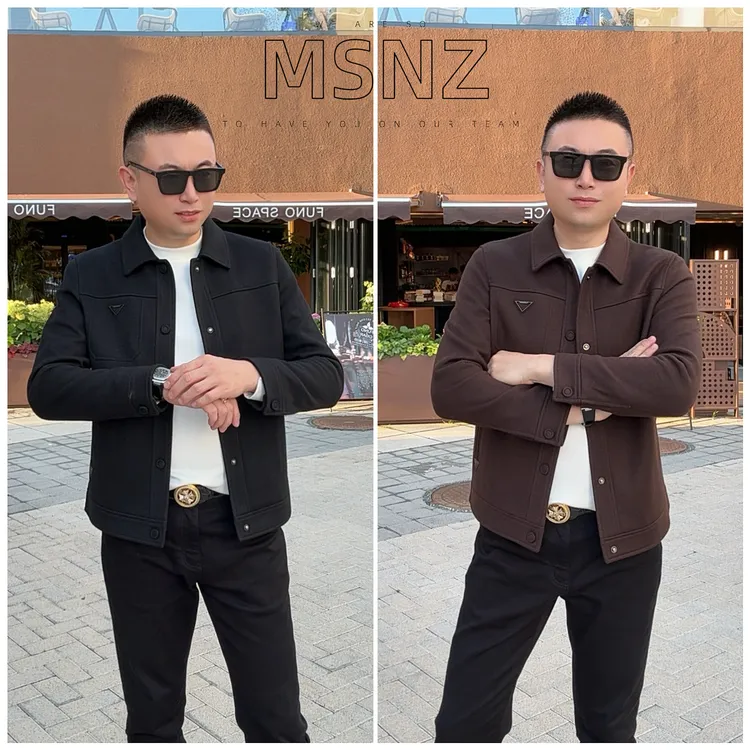 【5585】秋季男士高端羊毛夹克时尚百搭高级轻奢减龄舒适柔软商务