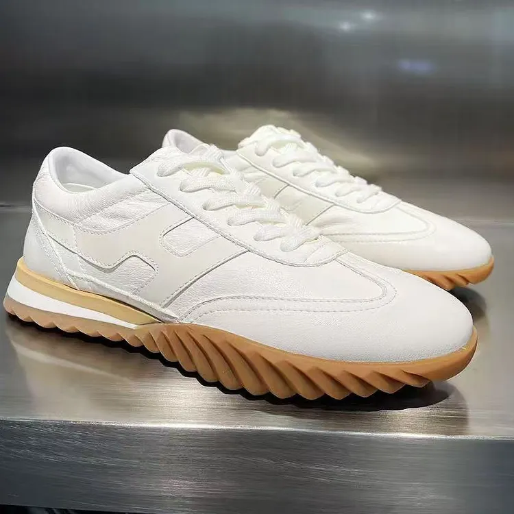 男鞋春季新款时尚休闲鞋男通勤户外小白鞋小众时尚真皮德训鞋百搭