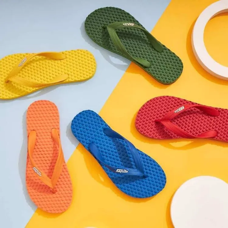 泰国原装进口舒适夏季人字拖鞋休闲外穿纯色按摩轻质软底