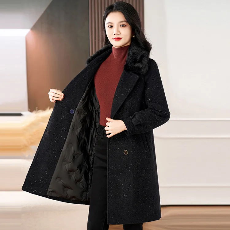 拉夏贝尔内胆羽绒服女春2025新款爆款今年流行高端中长高级感大衣