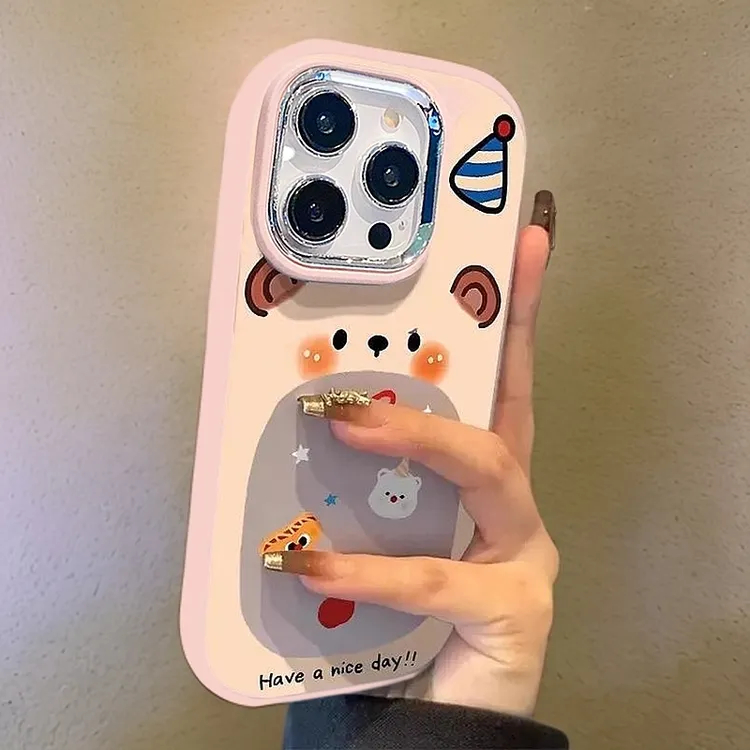 可爱熊适用苹果iphone小米15/14/13pro防摔vivo华为oppo手机壳
