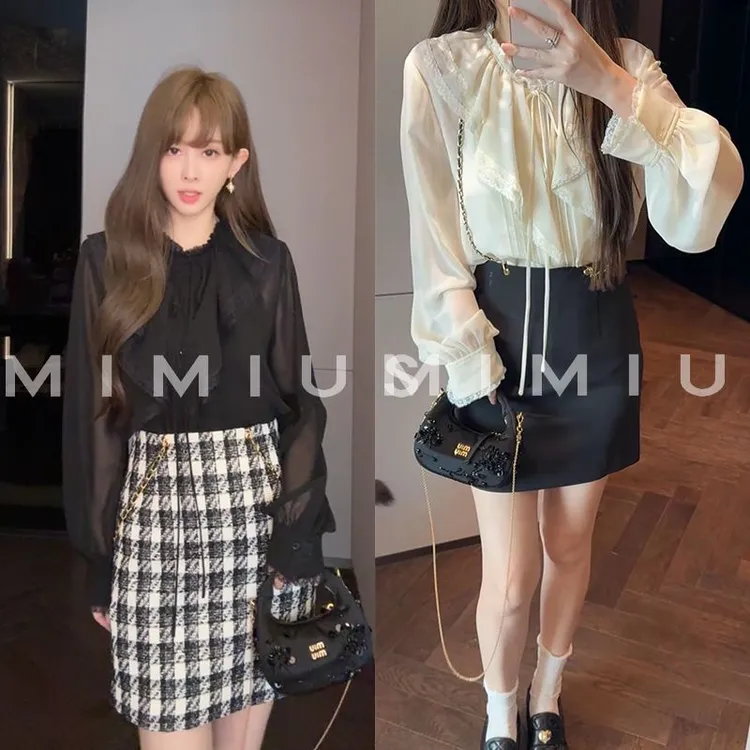 【mimius】P 甜美荷叶领蕾丝花边衬衫/含吊带+裙裤（肩带可拆）G08076