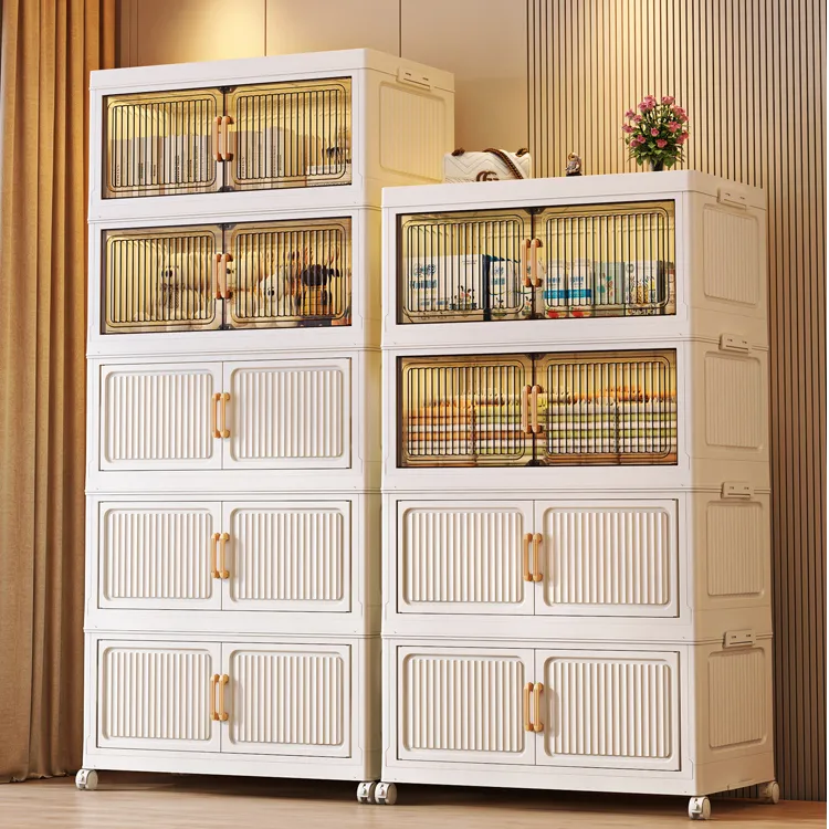 【80面宽】免安装收纳柜子可折叠置物家用儿童衣服整理玩具多层储物
