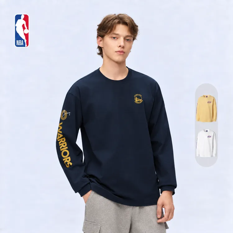 NBA官方库里/东契奇/詹姆斯纯棉百搭休闲运动长袖T恤