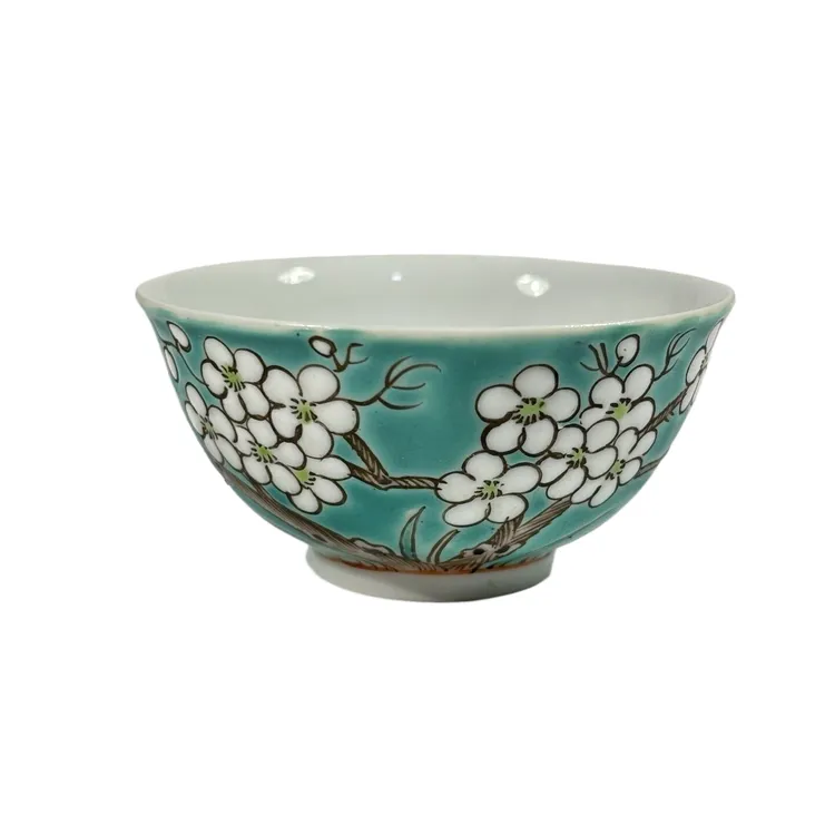 绿釉花卉纹杯8174