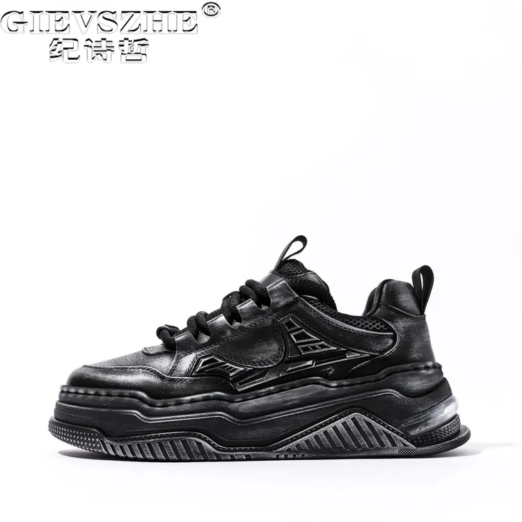 纪诗哲男鞋厚底轻便个性运动鞋子男士潮流时尚休闲鞋轻奢透气板鞋