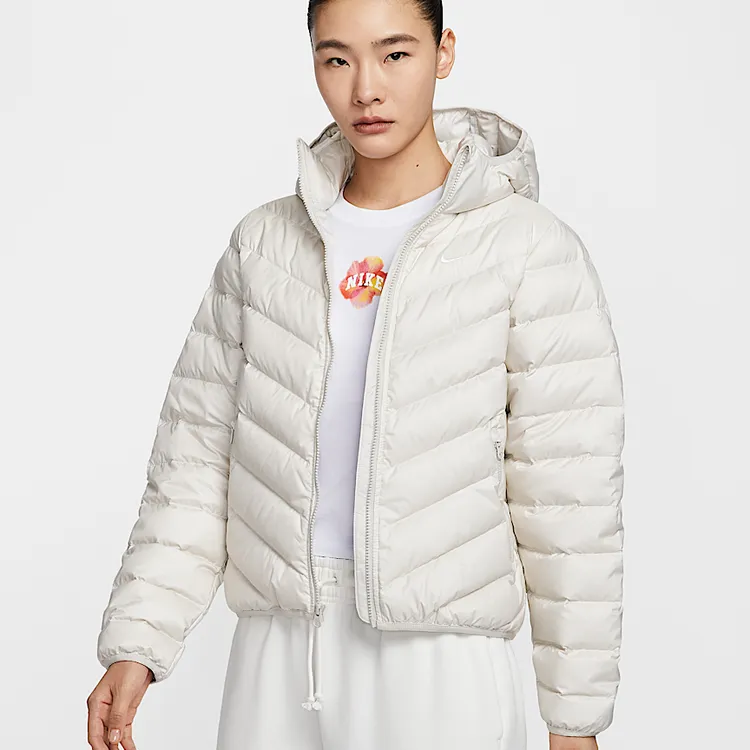 NIKE/耐克女子奶白色暖风轻羽绒系列短款拒水羽绒服HV5106-072