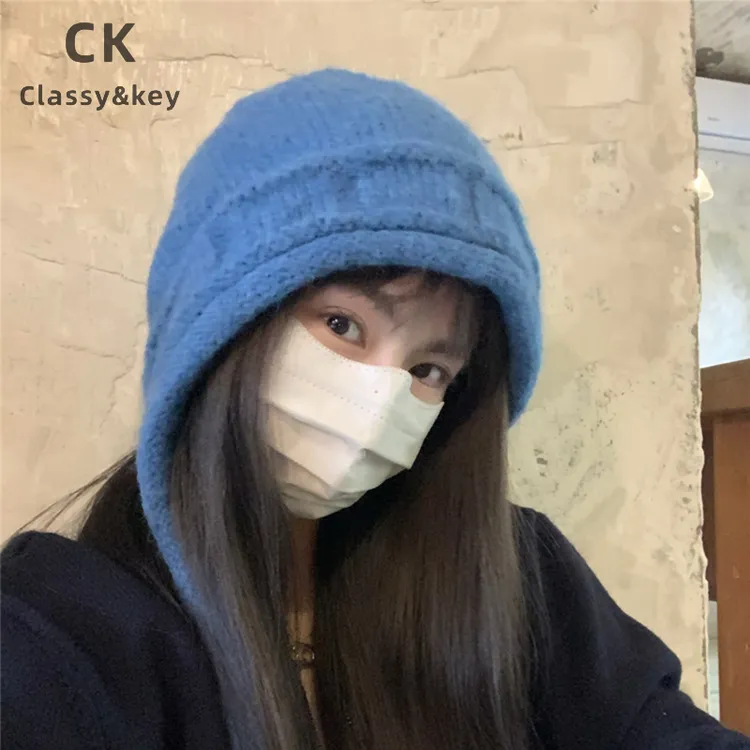 Classy key新加坡设计师联名款秋冬季保暖雷锋帽子女显脸小毛线帽