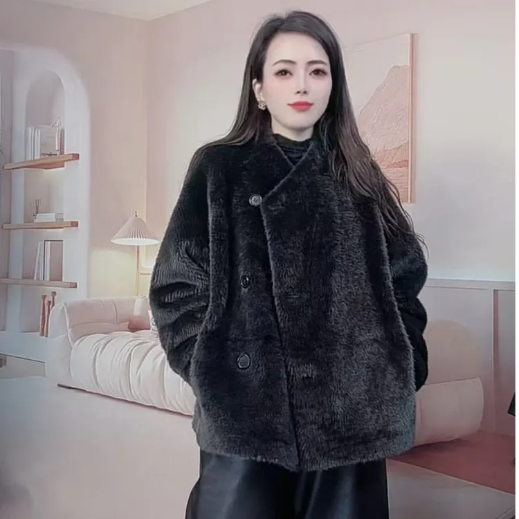 南非小拉贡羊皮毛一体高奢显瘦超轻软冬季保暖真皮毛女士皮草外套