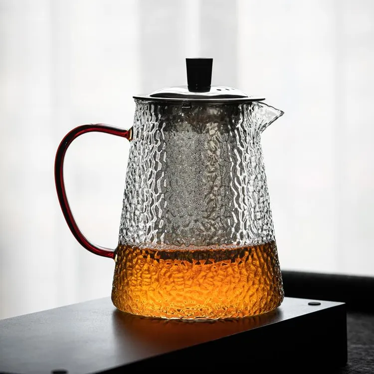 耐高温锤纹玻璃煮茶器茶水分离过滤泡茶壶茶具大号家用办公室茶壶