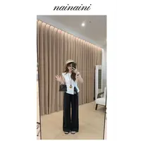 奈奈妮【休闲假日】100天丝裤2025夏季新款纯色窄版直筒百搭62911