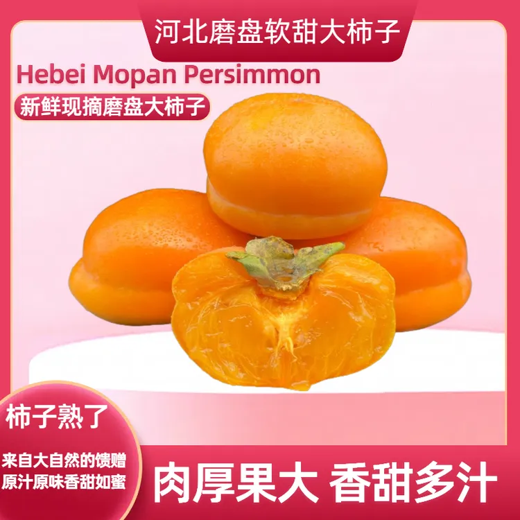 柿子磨盘柿河北易县软甜盆柿现摘现发5斤/10斤包邮新鲜应季水果