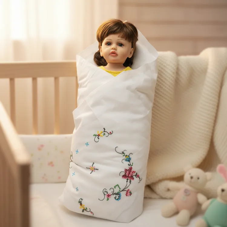 民族风格绣花婴童纯棉抱被被子新生儿加厚厚款【新疆包邮】