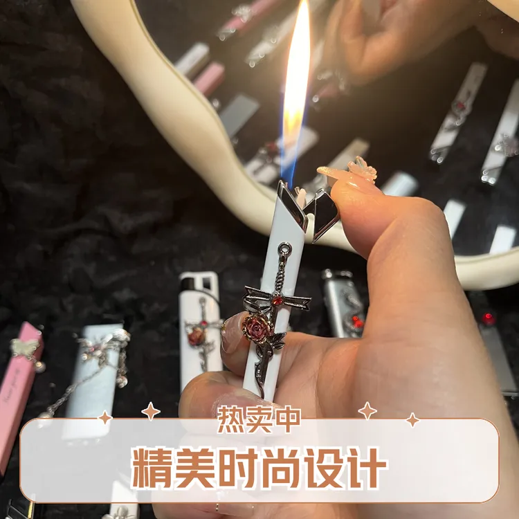 高颜值个性款时尚蝴蝶打火机充气小巧迷你便携送男友女友送礼佳品