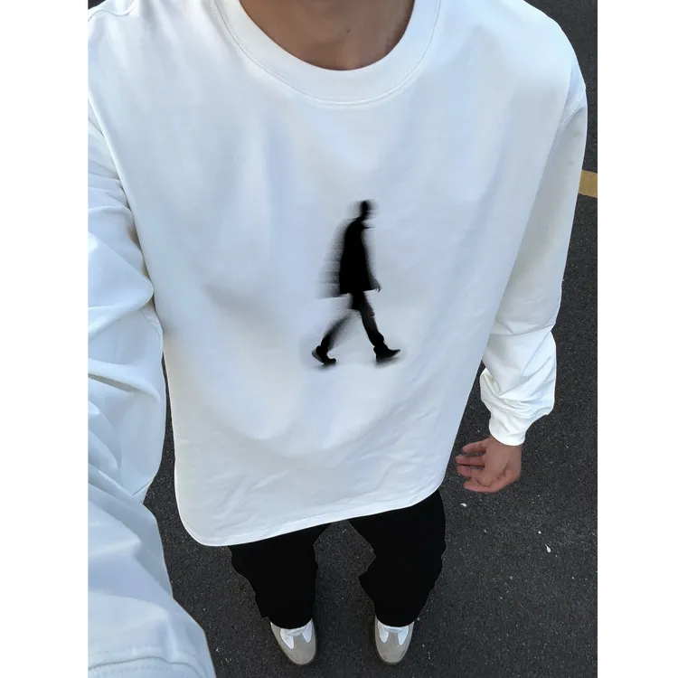 280g小众简约潮牌长袖t恤男宽松潮流帅气打底衫美式秋冬穿搭上衣