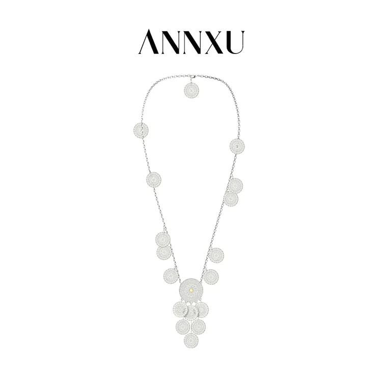 ANNXU 铜合金琉璃项链 钱币系列钱币长项链