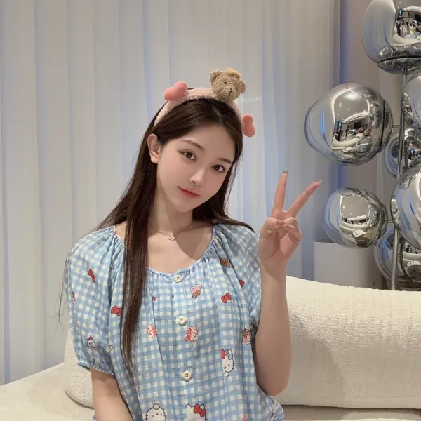 SIEOYJIEA/私迹【纯棉kt短袖】女款气质时尚睡衣家居服套装