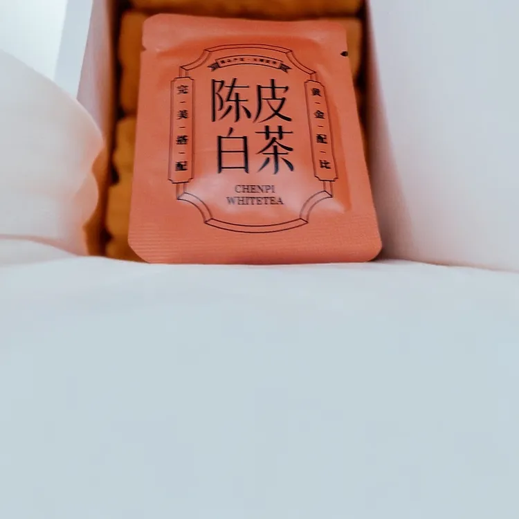 新会陈皮白茶小茶饼寿眉老白茶独立小方片耐泡茶叶