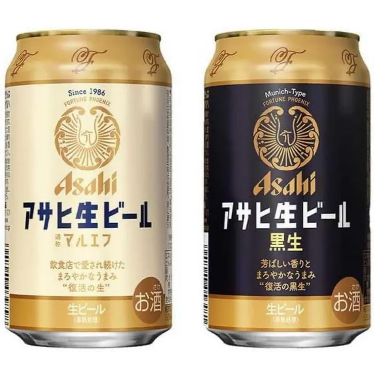 【6听装】日本ASAHI朝日生啤复活啤酒淡色拉格黑啤黑生拉格350ml