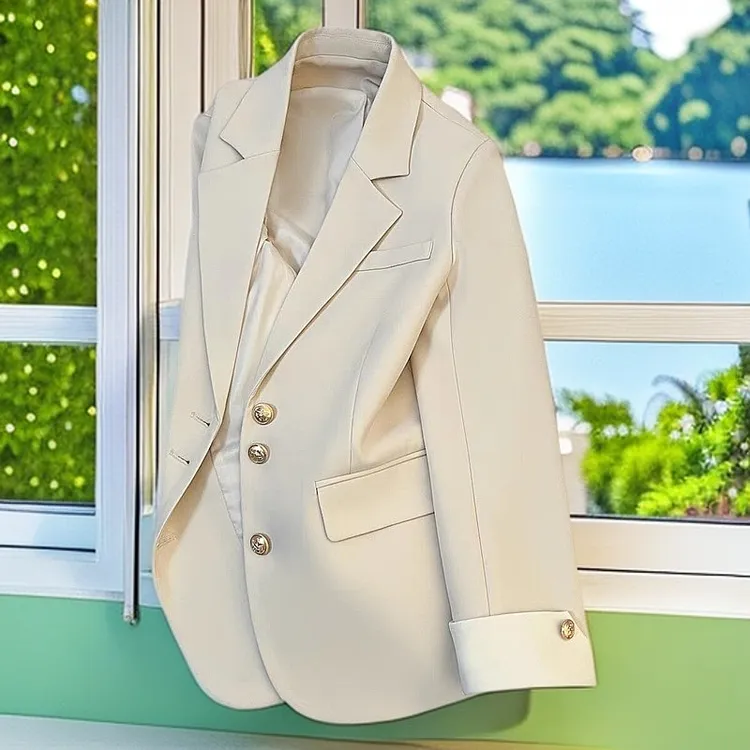 2025亚马逊外贸女装爆款纯色时尚休闲长袖西服外套开衫小西装