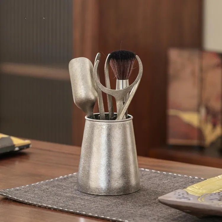 纯钛茶道六君子套装高档泡茶工具钛茶夹茶针茶刷茶勺茶道配件大全