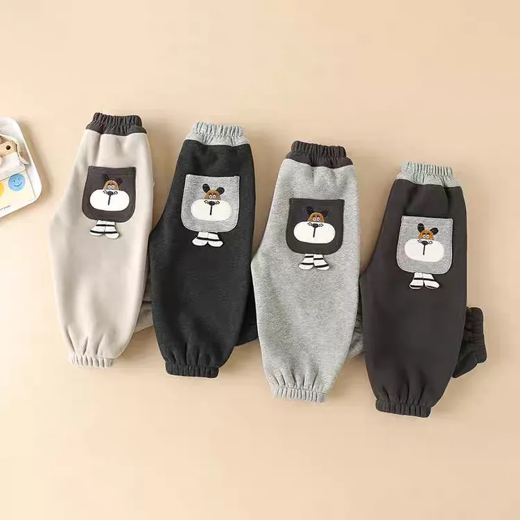 儿童一体绒裤子秋冬婴儿加厚卫裤男童女童冬装宝宝加绒休闲保暖裤