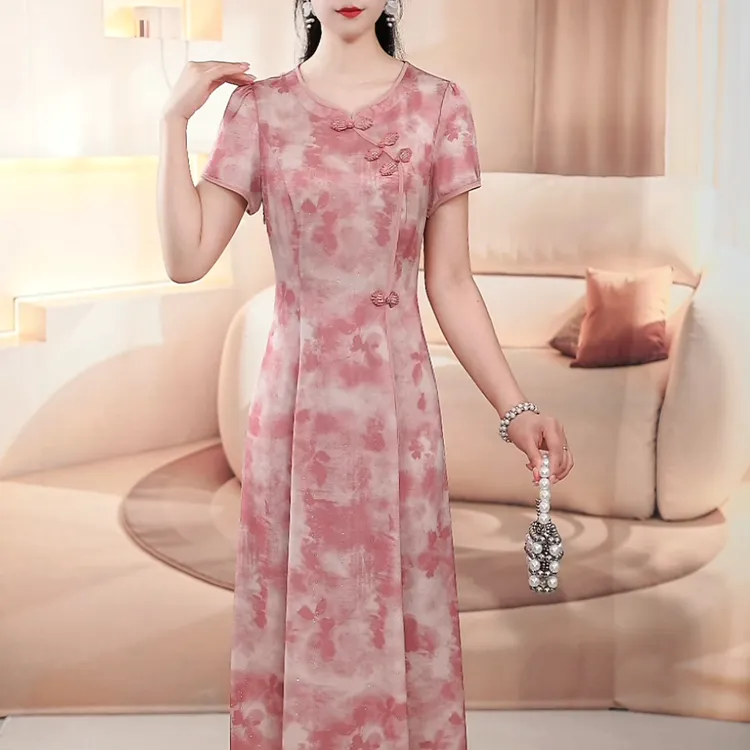 【典雅定制】2025夏季新款修身优雅显瘦新中式气质减龄时尚连衣裙