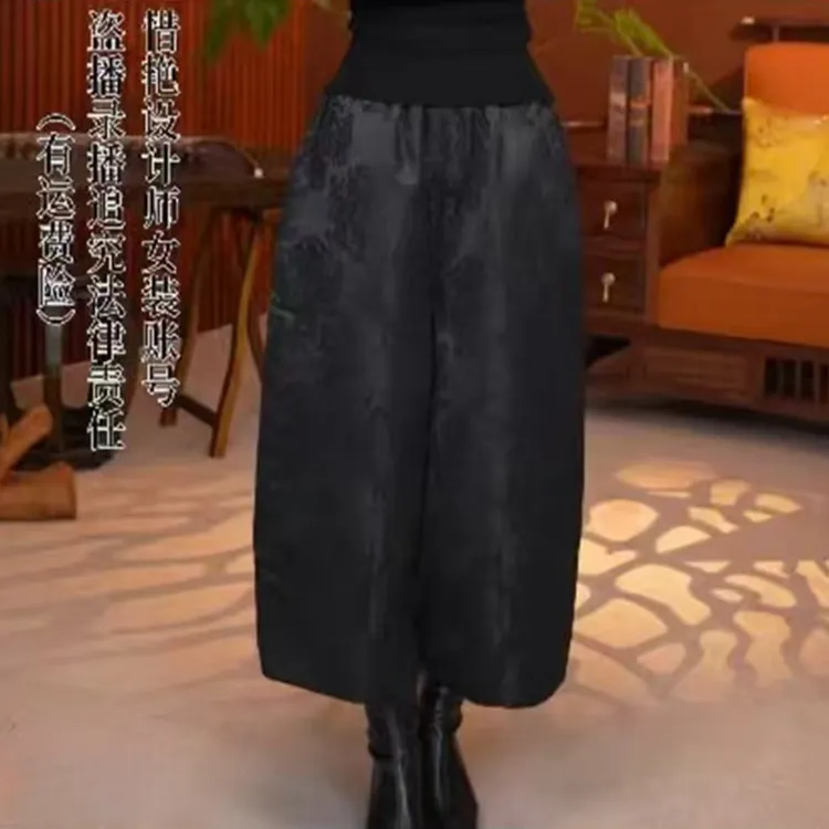 25-K19扶摇东方加棉新中式浮雕提花休闲百搭裤